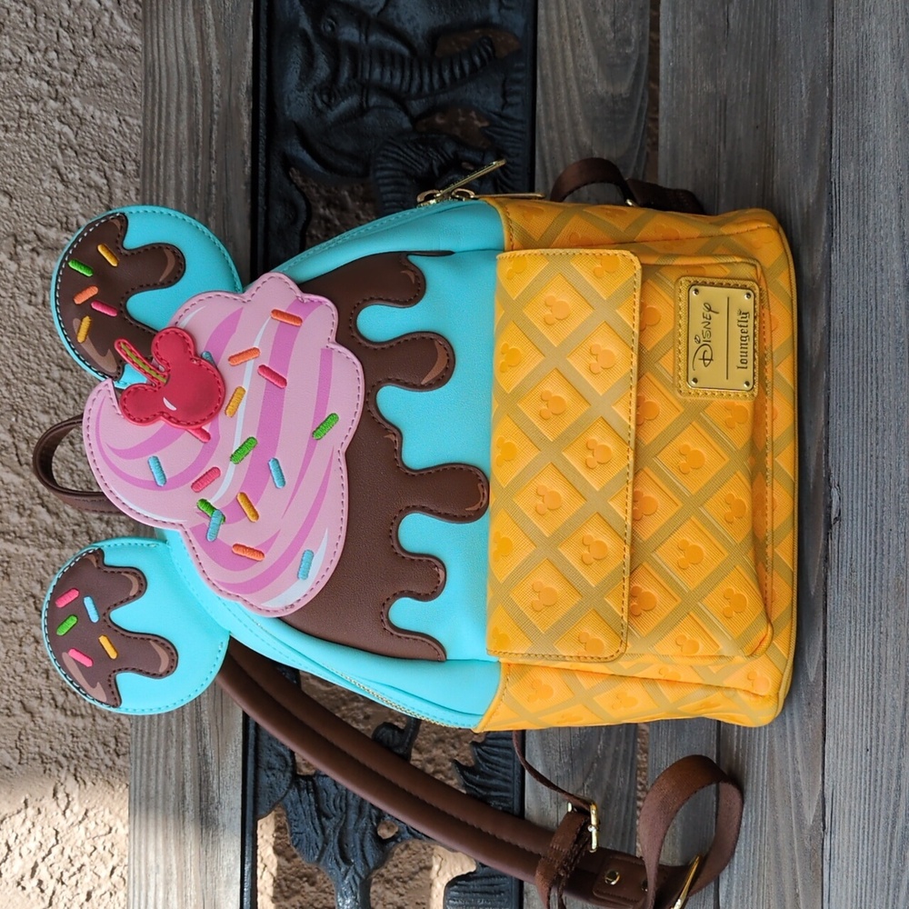 Loungefly Disney Mickey & Minnie Sweets Ice Cream Sundae Mini Backpack